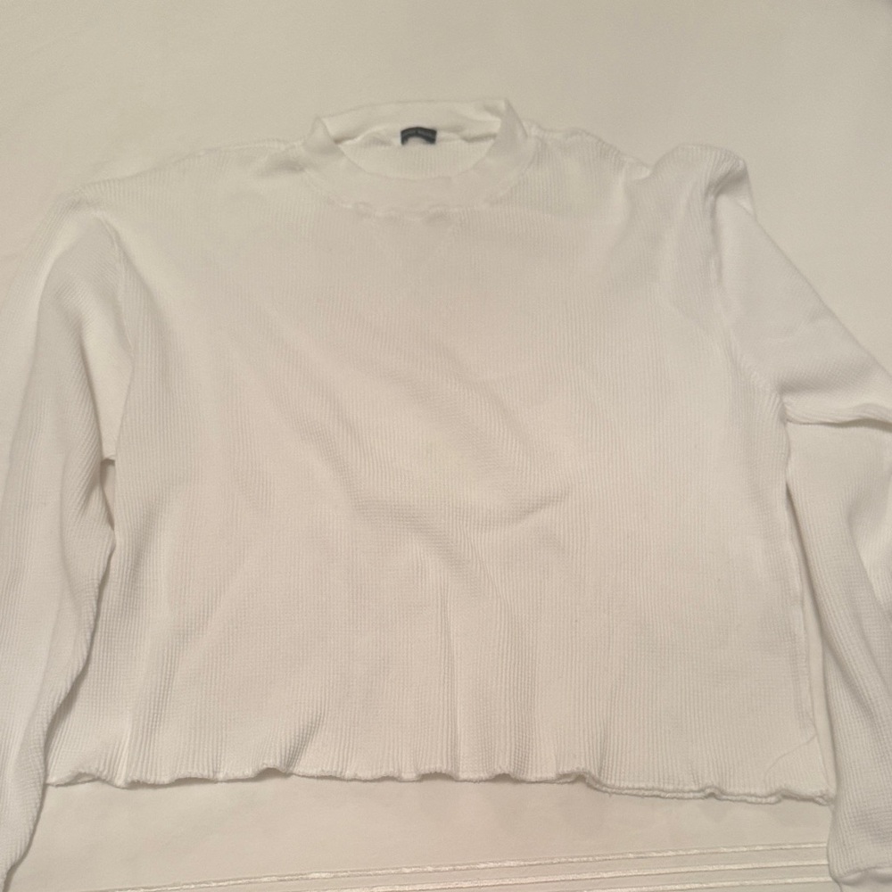 Brandy Melville long white Women's waffle shirt